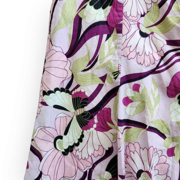 Vintage Byerwear Cotton Pink Butterfly Floral A-Line Skirt 28 - Picture 3 of 9